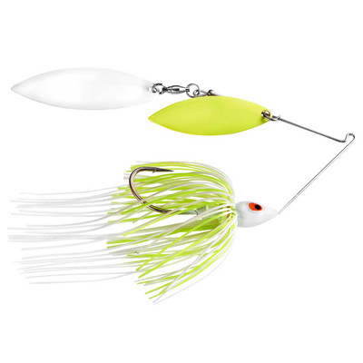War Eagle Double Willow Spinnerbait Painted White Chartreuse