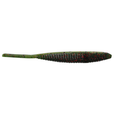 Yamamoto Shad Shape Worm - Green Pumpkin/Black Flake