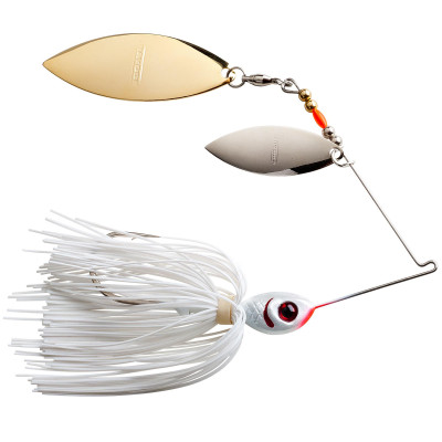 Booyah Baits Double Willow Blade Spinnerbait Pearl White-Snow White