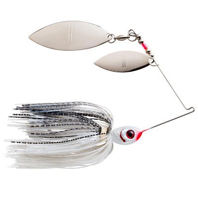 Booyah Baits Double Willow Blade Spinnerbait Pearl White-Silver Shad