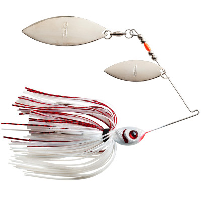 Booyah Baits Double Willow Blade Spinnerbait Pearl White-Wounded Shad