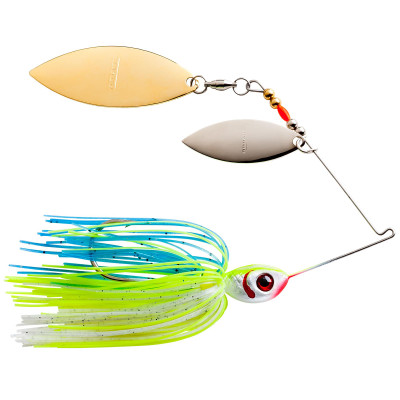 Booyah Baits Double Willow Blade Spinnerbait Chartreuse Pearl White-Citrus Shad