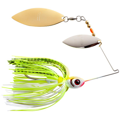 Booyah Colorado Blade Spinner-Bait Bass Fishing Lure White/Chartreuse  Colorado/Indiana (3/8 Oz)