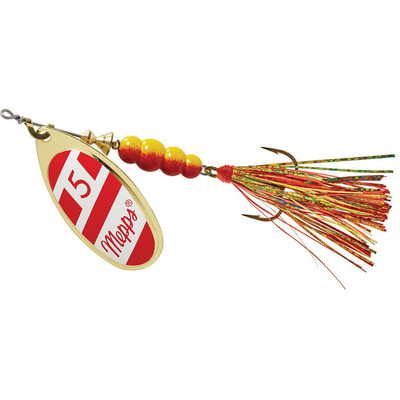 Mepps Aglia Flashabou Spinner Red-White Red-Gold