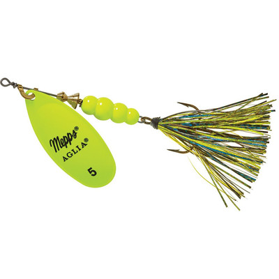 Mepps Aglia Flashabou Spinner Hot Chartreuse Black-Chartreuse