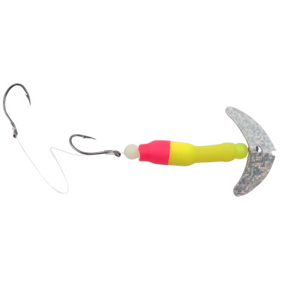 Mack's Wally Pop Crawler Rig Fluorescent Yellow-Fluorescent Pink-Silver Sparkle