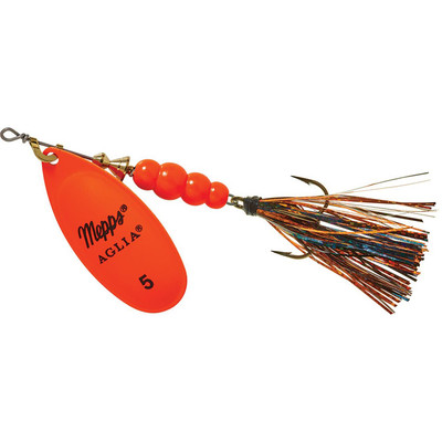 Mepps Aglia Flashabou Spinner Hot Orange Black-Orange