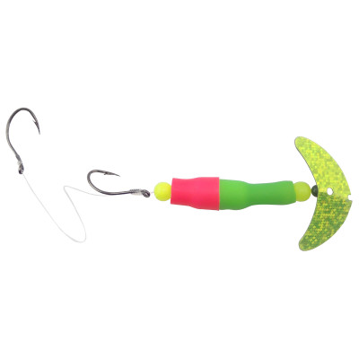 Mack's Wally Pop Crawler Rig Lime Green-Fluorescent Pink-Chartreuse Sparkle