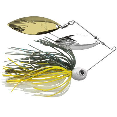 Purple Shad Spinnerbait - Smooth Nickel and Gold Willows