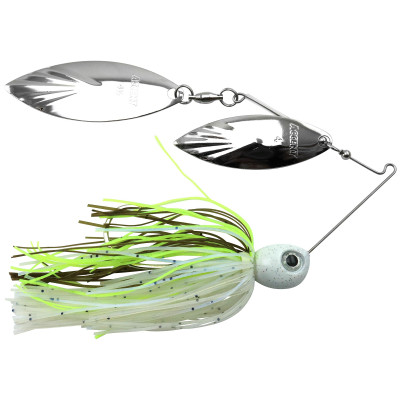 Accent River Special Double Willow Spinnerbait Nickel-Nickel Blades - Threadfin Shad Skirt