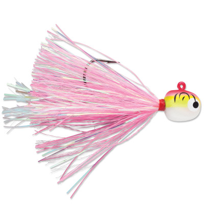 VMC Hot Skirt Glow Jig Pink Fire UV