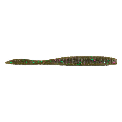 Berkley PowerBait MaxScent Flat Worm Soft Bait Green Pumpkin Party