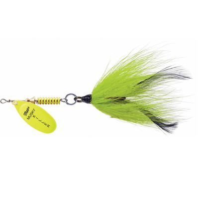 Mepps Musky Killer Spinner Hot Chartreuse Blade-Chartreuse Tail