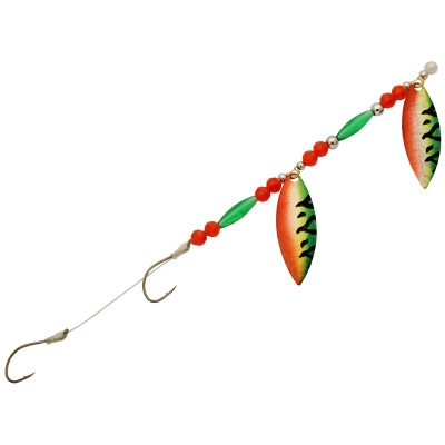 Antifreeze Watermelon Willow Leaf Blade Crawler Harness SINGLE-SINGLE Hook Harness / #4.5 Willow Leaf Blade Harness / 48 Fluorocarbon Leader