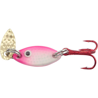 Pk Lures Flutterfish Spoon: Pink Pearl Glow; 3/8 oz.