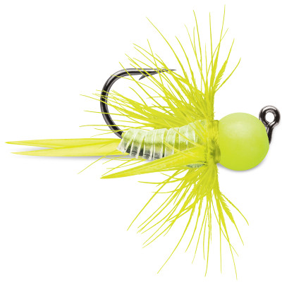 VMC Tungsten Bullfly Jig Glow Chartreuse