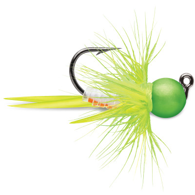 VMC Tungsten Bullfly Jig Green Orange Glow