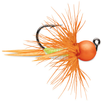 VMC Tungsten Bullfly Jig Orange Chartreuse Glow