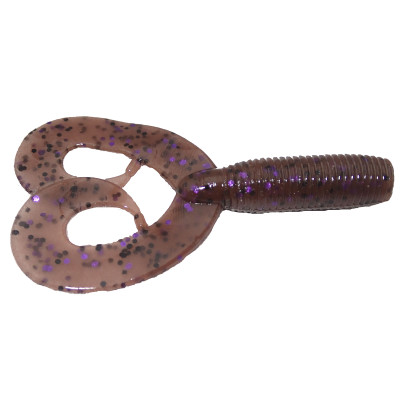 Yamamoto Double Tail Grub Cinnamon Brown w/ Black/Purple Flake