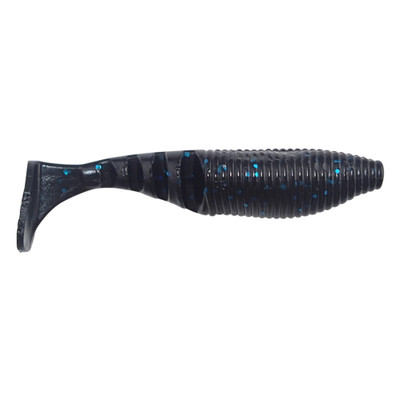 Yamamoto Baits Kickin Zako Paddletail Swimbait Black w/ Blue Flake