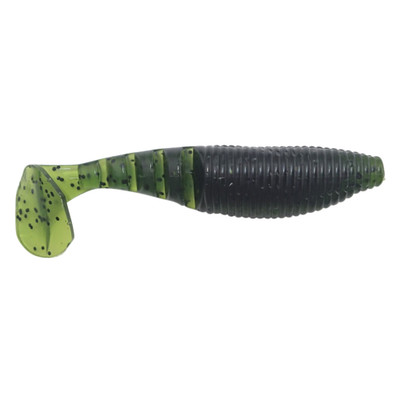 Yamamoto Baits Kickin Zako Paddletail Swimbait Watermelon w/ Black Flake