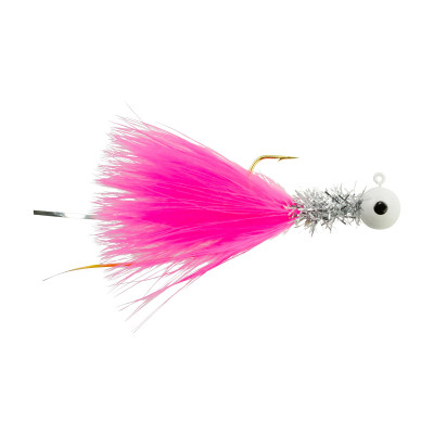 Johnson Beetle Bou Jig White-Chrome Tinsel-Pink