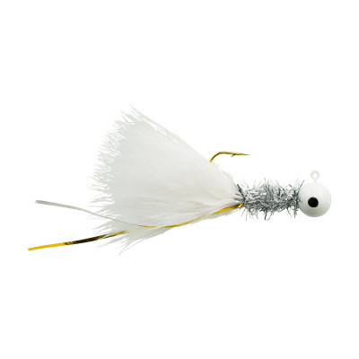 Johnson Beetle Bou Jig White-Chrome Tinsel-White