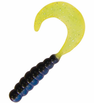 Kalin's Triple Threat Grub Soft Bait Black Blue Chartreuse