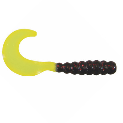 Kalin's Triple Threat Grub Soft Bait Black Neon Chartreuse Glow