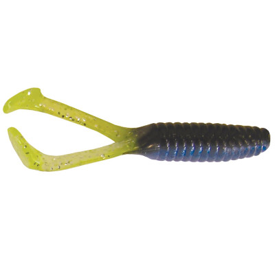 Kalin's Triple Threat Crappie Scrub Soft Bait Black Blue Chartreuse