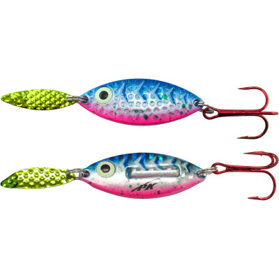 Pk Lures Rattling Spoon - 3/8 oz. - Blue Pink Glow