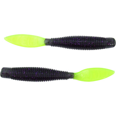 Missile Baits Ned Bomb Soft Bait Purple Cloud Chartreuse Tail