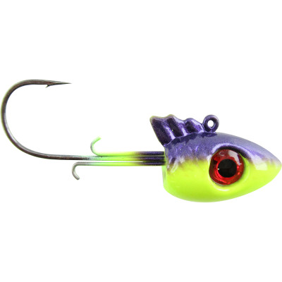 Big Bite Baits TRU-X Wally Jig Heads Purple Chartreuse