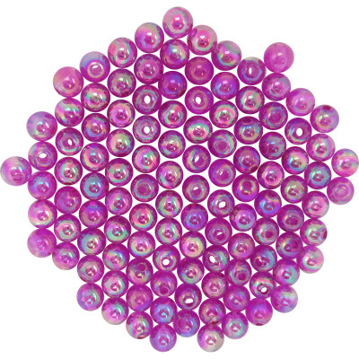 Fishing Beads Round 6mm PURPLE 100/PK