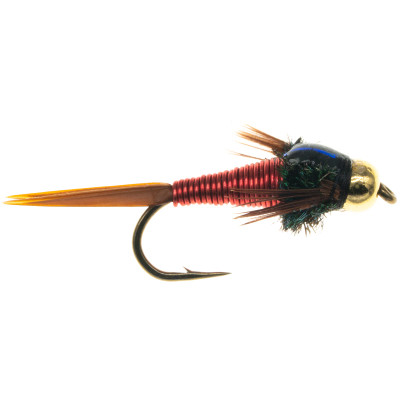 Bead Head Copper John Nymph - 2 Pack Red