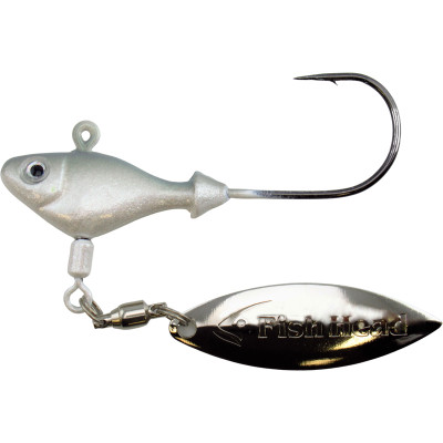 Fish Head Spin Underspin Jig Head Green Albino