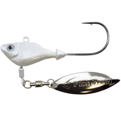 Fish Head Spin Underspin Jig Head Pearl White