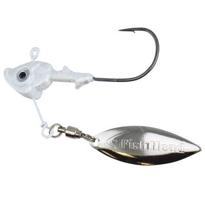 Fish Head Stand-Up Spin Underspin Jig Head Pearl White