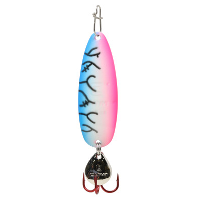 Clam Ribbon Leech Flutter Spoon - 1/4 oz. - Glow Rainbow Lightning