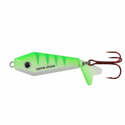 Northland Buck-Shot Coffin Spoon UV Glo Perch 1/4 oz.