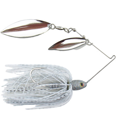 Strike King Tour Grade Compact Double Willow Spinnerbait White Silver