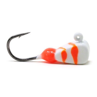 Clam Dave Genz Swirl Drop-Kick Jig White/Orange Swirl