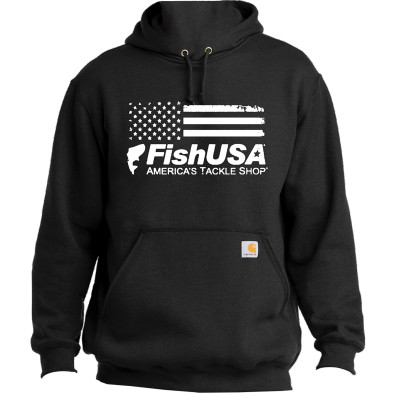 FishUSA Carhartt Men's Flag Hoodie | Black; 2XL | FishUSA