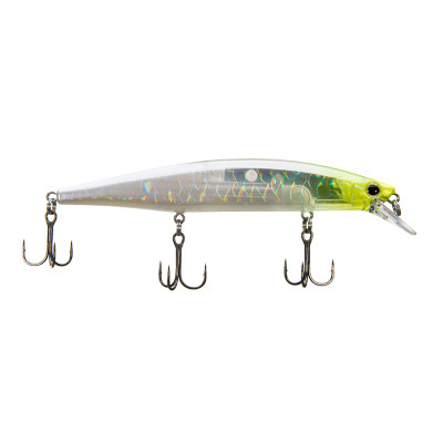 Shimano World Minnow 115SP Suspending Jerkbait Flash Boost Chartreuse Head