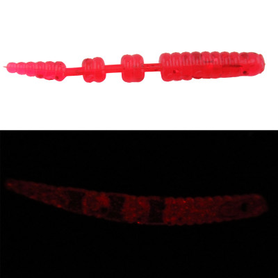 ADK Custom Jigs Finesse Worm Plastic Soft Baits Blood Red