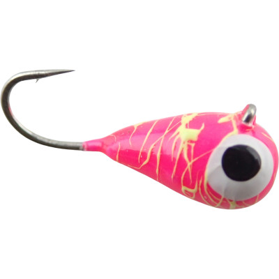 Widow Maker Dropper Tungsten Jig, Pink Tiger Glow / 5mm #12 (2pk)