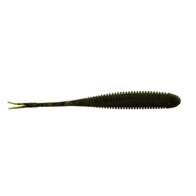 NetBait Flat Sided Shad BaitFuel Infused Soft Bait Green Pumpkin