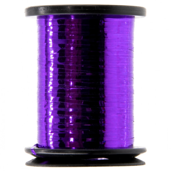 SemperFli Holographic Tinsel Rose Pink horizontal view label info 20m 22yds 0.8mm 1/23 in.