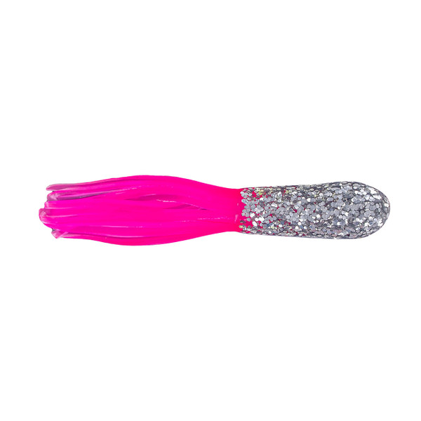Big Bite Baits Glitterhead Crappie Tube Purple Glitter Chartreuse