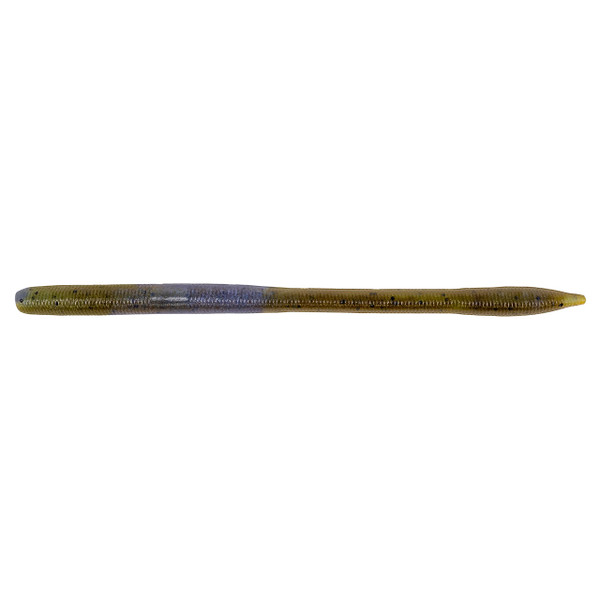Yamamoto Sensei Worm color Dark Green Pumpkin/Amber Laminate w/ Purple/Black/Emerald Flake
